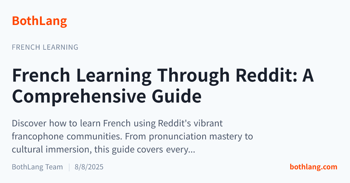 French Learning Through Reddit: A Comprehensive Guide