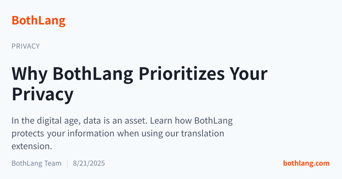 Why BothLang Prioritizes Your Privacy