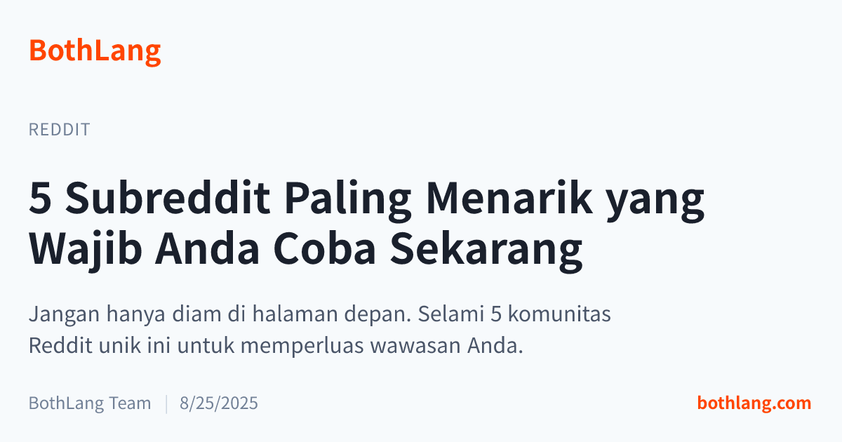 5 Subreddit Paling Menarik yang Wajib Anda Coba Sekarang