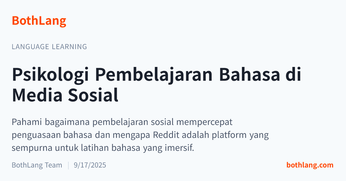 Psikologi Pembelajaran Bahasa di Media Sosial
