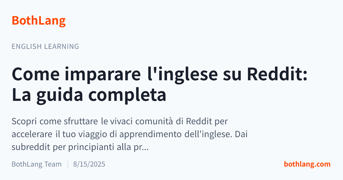 Come imparare l'inglese su Reddit: La guida completa