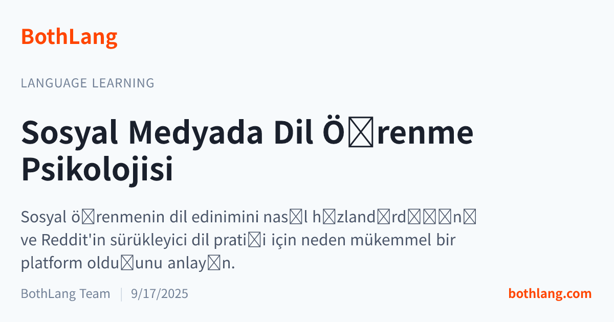 Sosyal Medyada Dil Öğrenme Psikolojisi