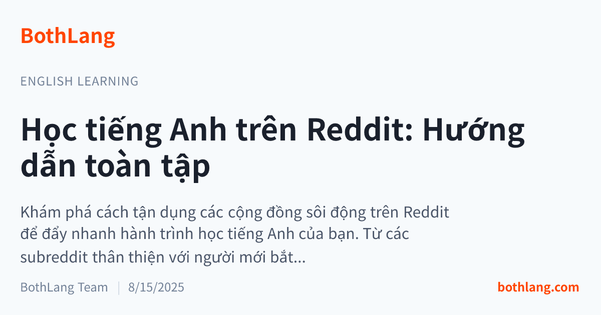 Học tiếng Anh trên Reddit: Hướng dẫn toàn tập